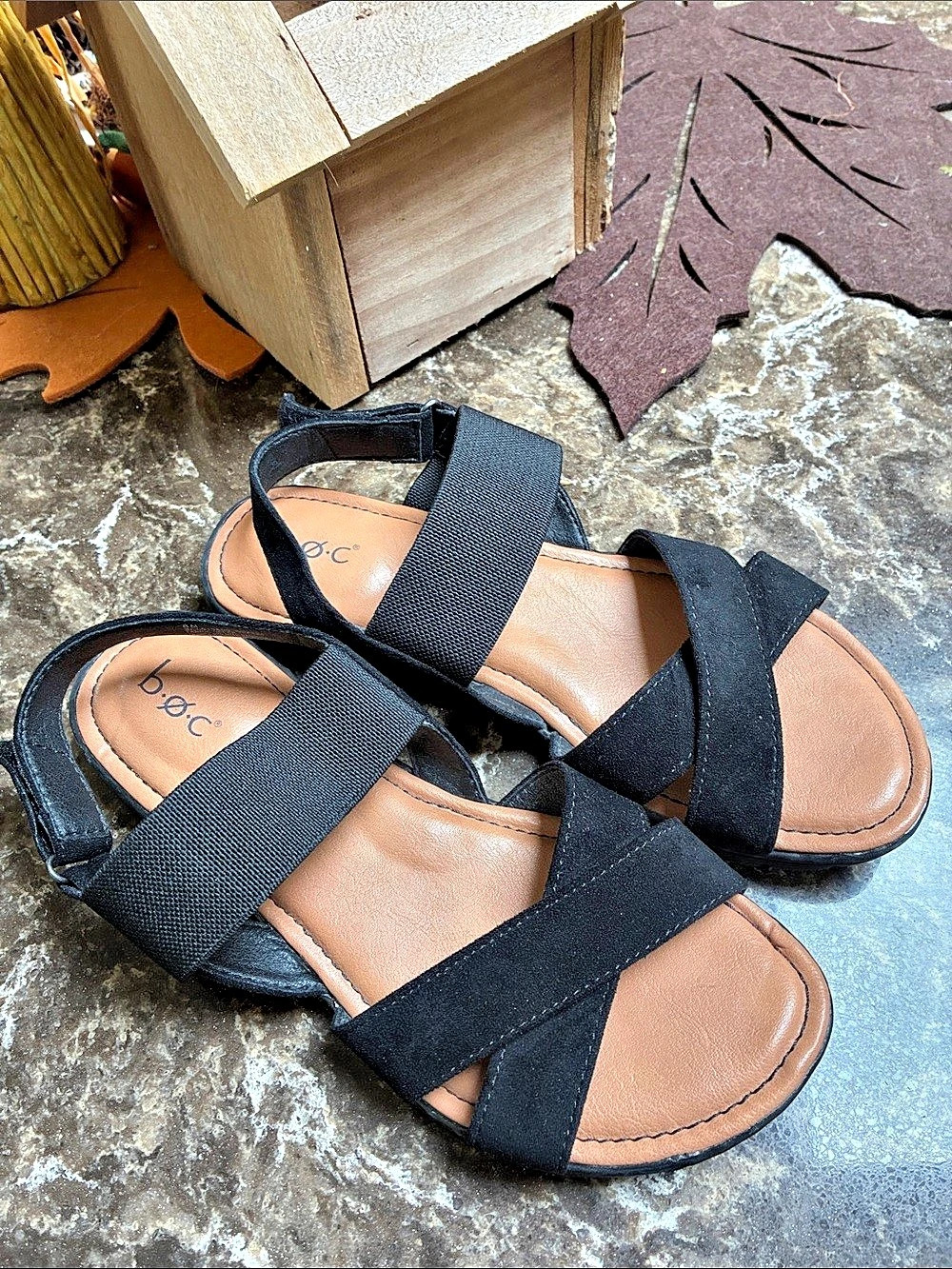 b.o.c Altheda Black Strappy Sandals